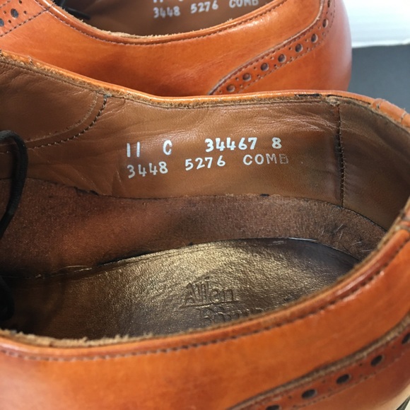 Allen Edmonds Benton 3448 Cap Toe Oxford Shoes Mens 11C Cognac Leather Vibram - Picture 9 of 10